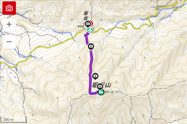 堀坂山のソロ登山のルート